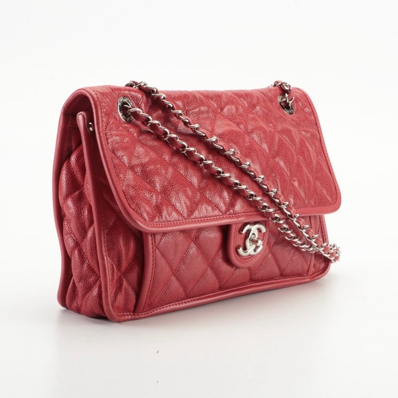 Chanel Large French Riviera Single Flap Bag Caviar Leather - Picture 2 of 9